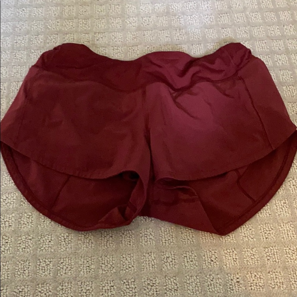 Burgundy Lululemon speed Shorts